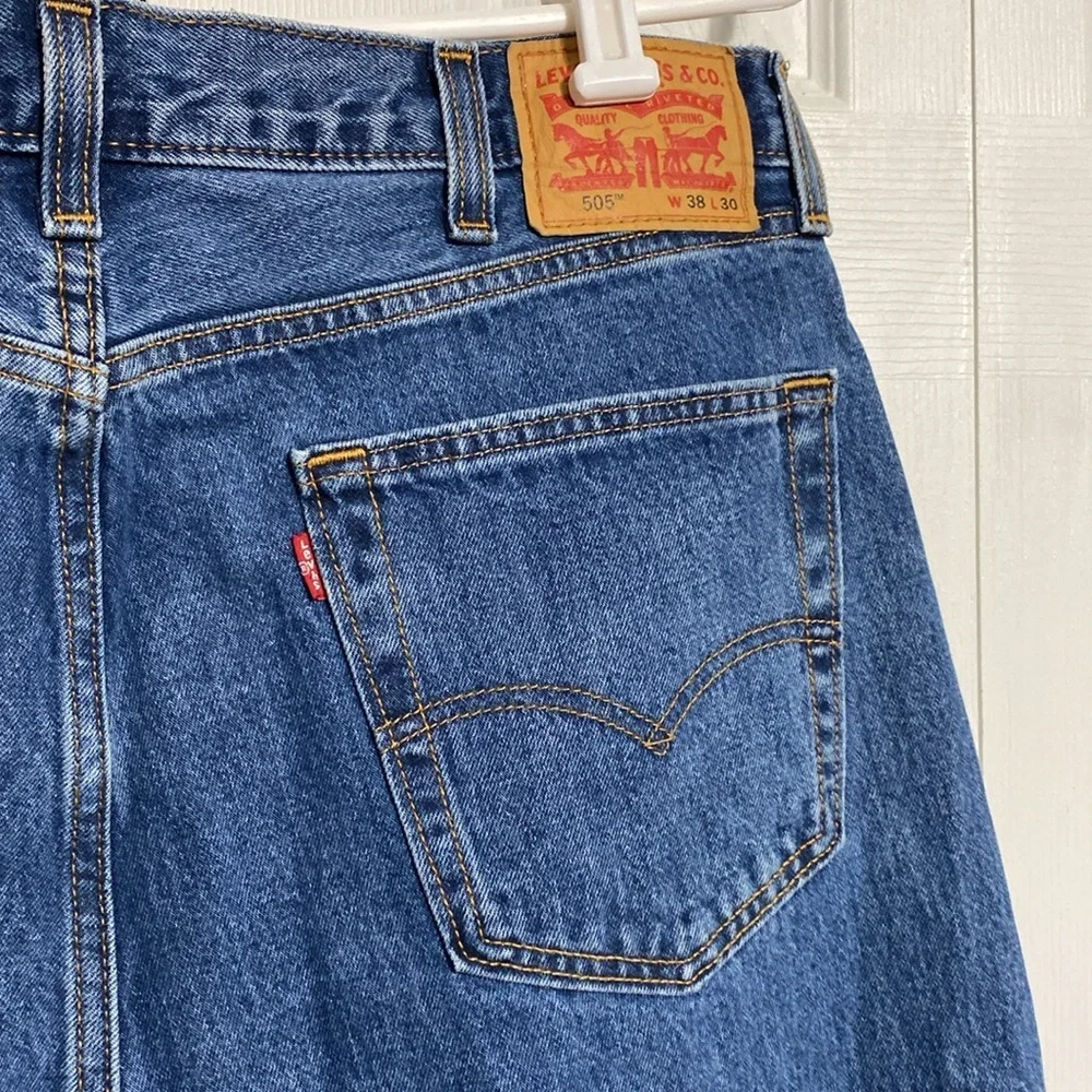 Levi's Mens Straight Blue Jeans 505 pants size 38 x 30